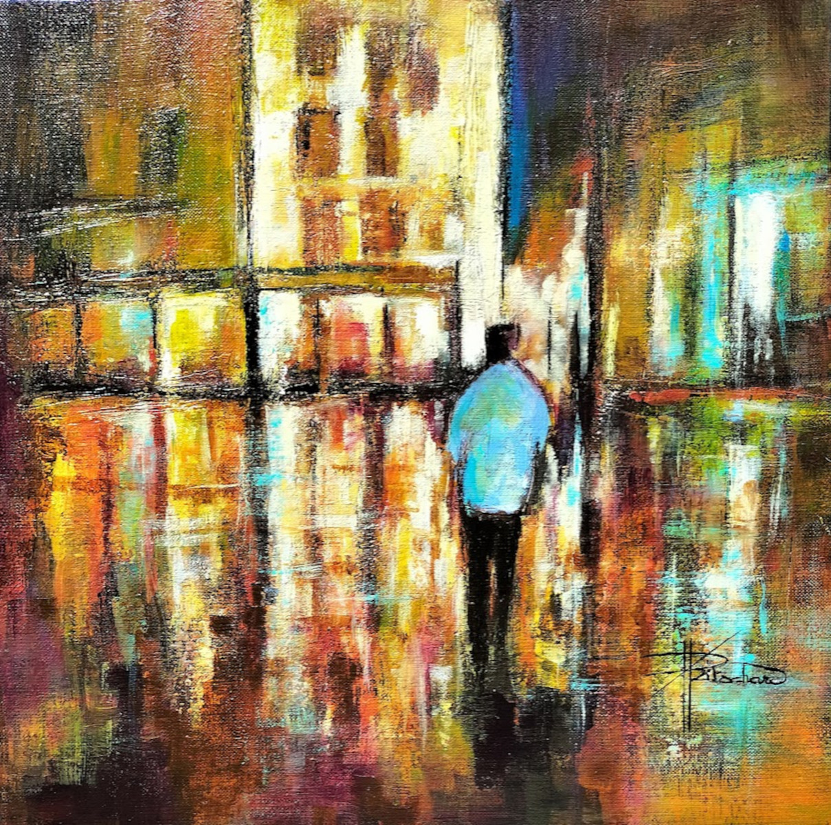 Around midnight toile 40 x 40 cm